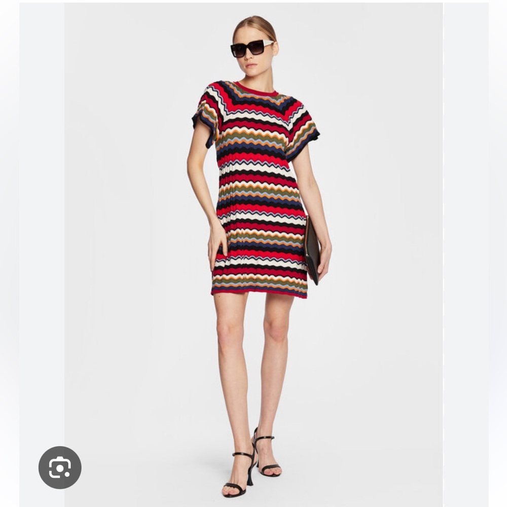 Max Mara Caprile Wavy Pointelle Knit Shift Dress